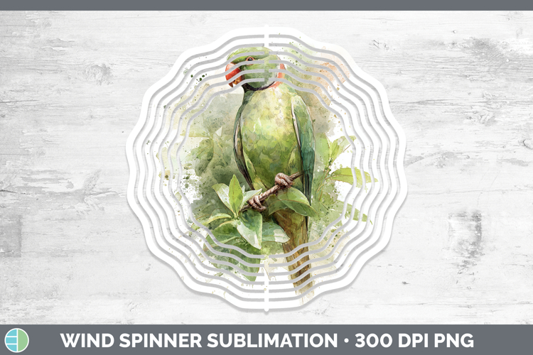 Alexandrine Parakeet Parrot Botanicals Wind Spinner Sublimat