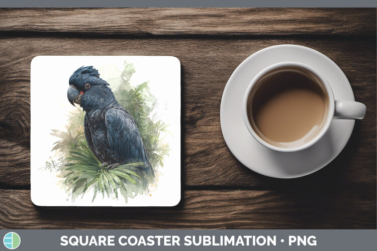GorgeousParrot Botanicals Square Coaster design.