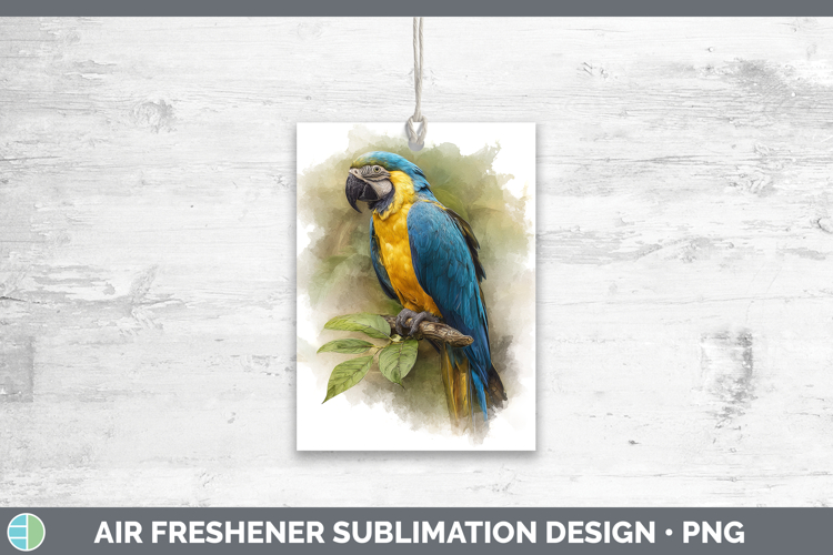 Blue and Yellow Macaw Parrot Botanicals Air Freshener Sublim