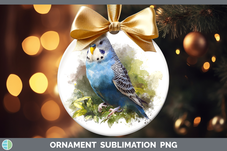 Budgerigar Parakeet Parrot Botanicals Ornament Sublimation D