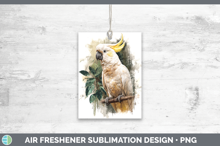 Cockatoo Parrot Botanicals Air Freshener Sublimation Design
