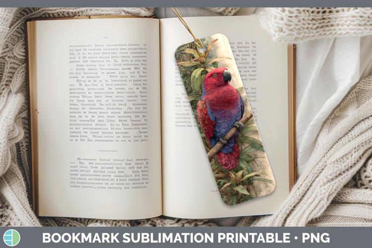 Eclectus Parrot Parrot Botanicals Bookmark Sublimation Desig