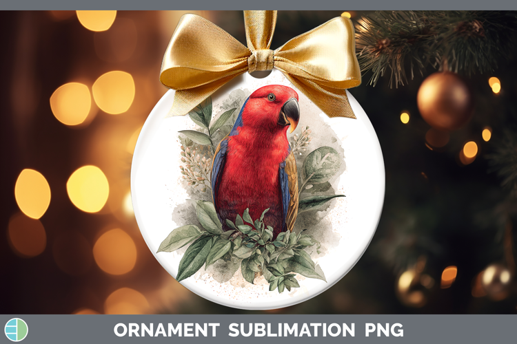Eclectus Parrot Parrot Botanicals Ornament Sublimation Desig