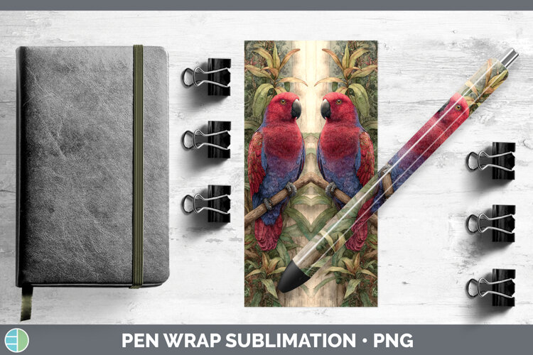 GorgeousParrot Botanicals Pen Wrap design.