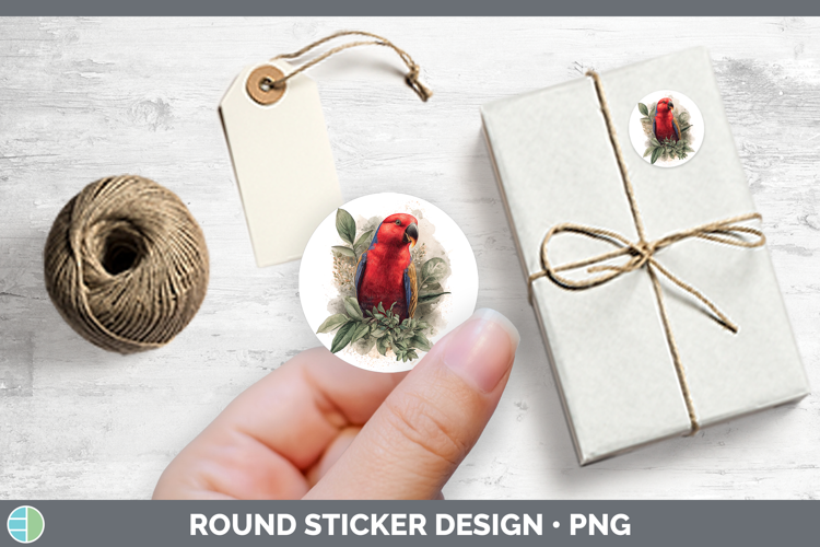 Eclectus Parrot Parrot Botanicals Stickers Design