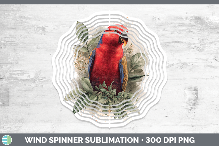 Eclectus Parrot Parrot Botanicals Wind Spinner Sublimation D