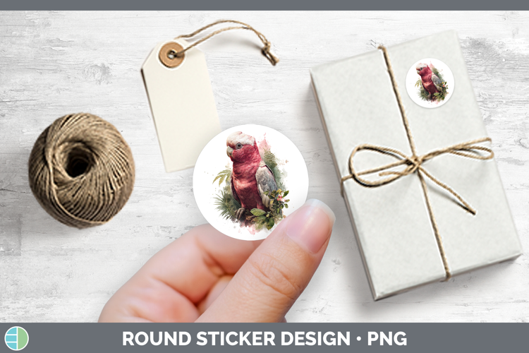 Galah Cockatoo Parrot Botanicals Stickers Design