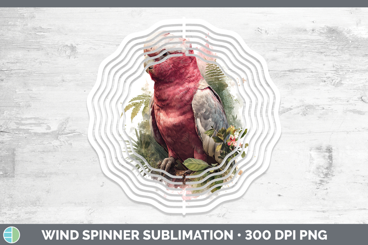 Galah Cockatoo Parrot Botanicals Wind Spinner Sublimation De