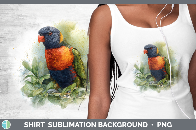Lorikeet Parrot Botanicals Shirt Sublimation Design