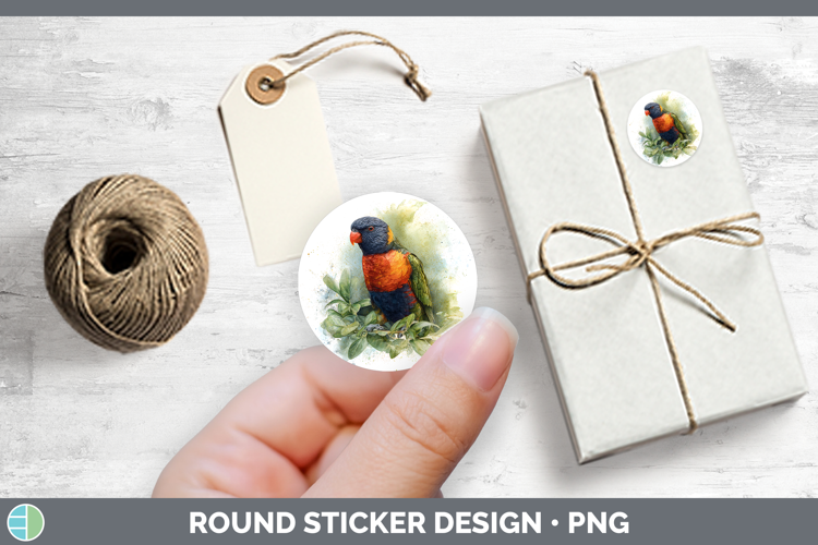 Lorikeet Parrot Botanicals Stickers Design