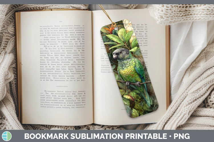Meyers Parrot Parrot Botanicals Bookmark Sublimation Design