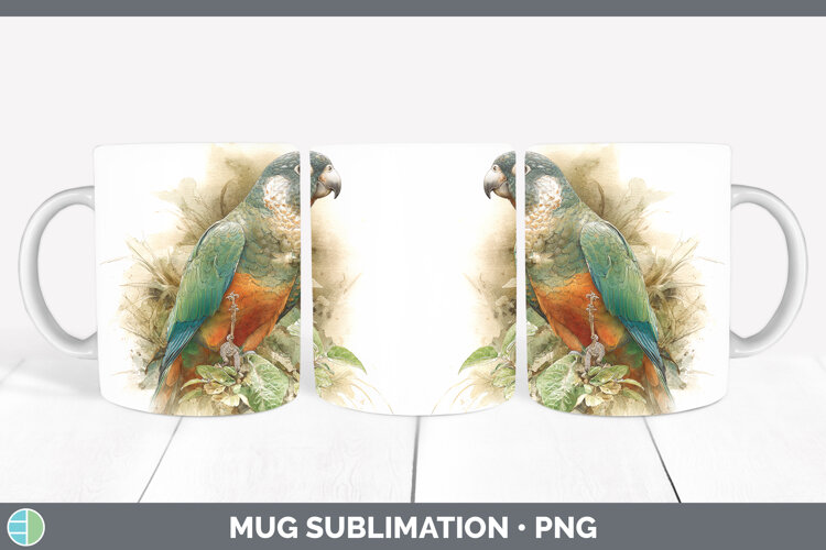 GorgeousParrot Botanicals Mug Wrap design.