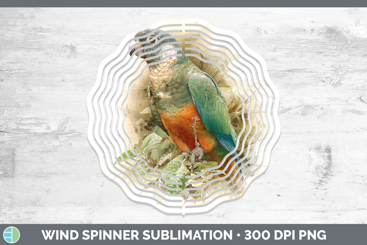 Meyers Parrot Parrot Botanicals Wind Spinner Sublimation Des