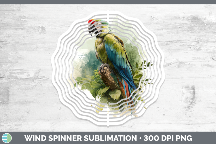 Military Macaw Parrot Botanicals Wind Spinner Sublimation De