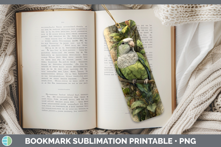 Quaker Parrots Parrot Botanicals Bookmark Sublimation Design