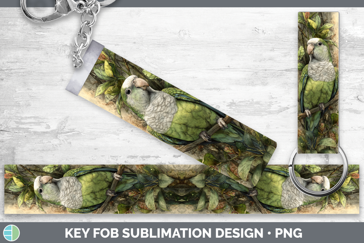 Quaker Parrots Parrot Botanicals Key Fob Sublimation Design