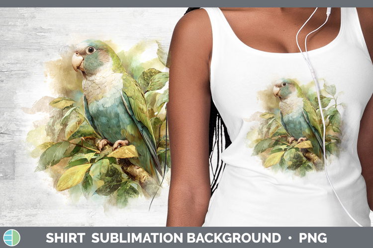 Quaker Parrots Parrot Botanicals Shirt Sublimation Design