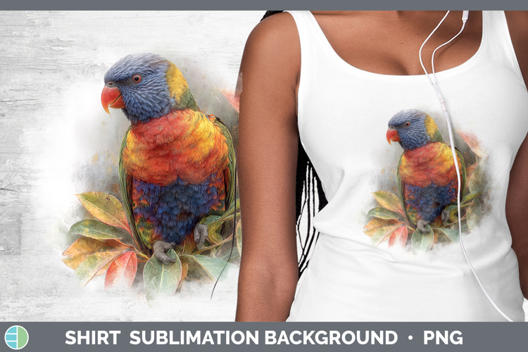 Rainbow Lorikeet Parrot Botanicals Shirt Sublimation Design