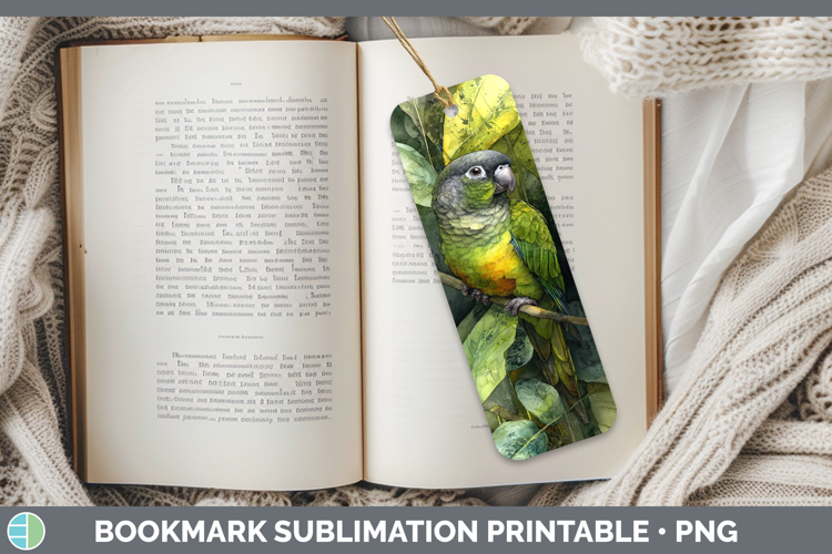 Senegal Parrot Parrot Botanicals Bookmark Sublimation Design