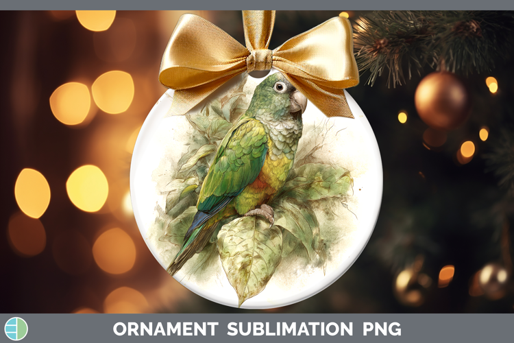 Senegal Parrot Parrot Botanicals Ornament Sublimation Design