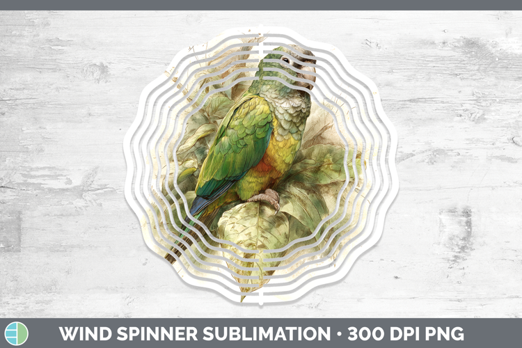 Senegal Parrot Parrot Botanicals Wind Spinner Sublimation De