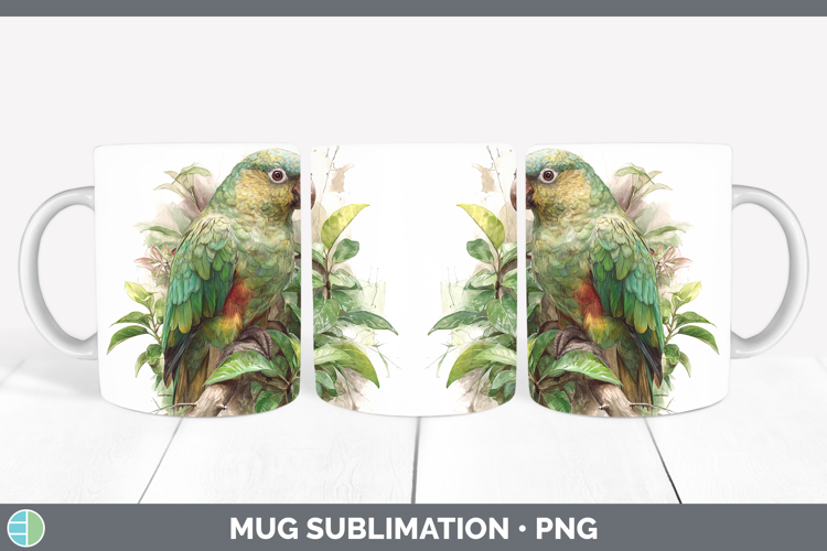 Seychelles Parrot Parrot Botanicals Mug Wrap Sublimation Des