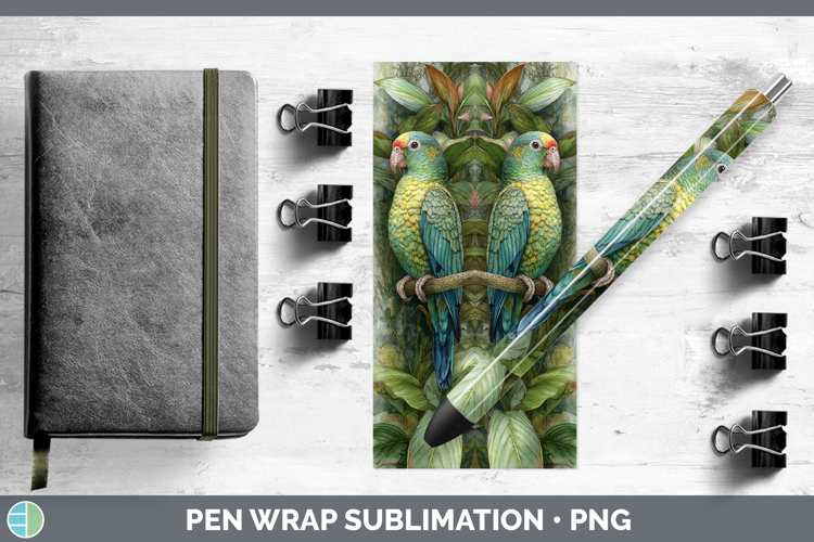Seychelles Parrot Parrot Botanicals Pen Wrap Sublimation Des