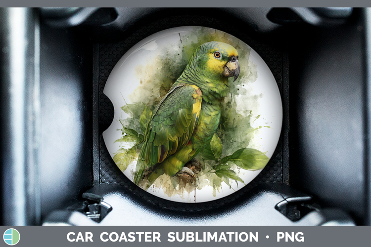 Yellow-Naped Amazon Parrot Parrot Botanicals Car Coaster Sub