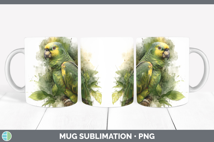 Yellow-Naped Amazon Parrot Parrot Botanicals Mug Wrap Sublim