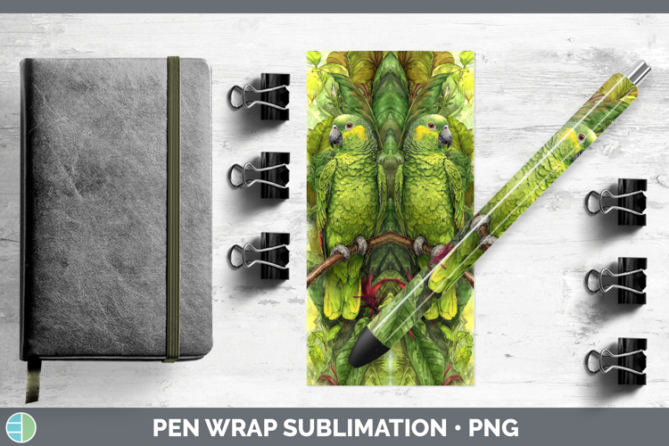 Yellow-Naped Amazon Parrot Parrot Botanicals Pen Wrap Sublim