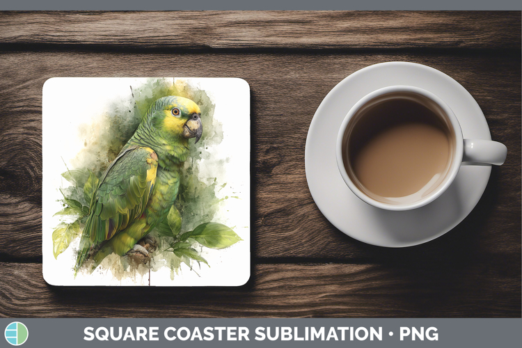 Yellow-Naped Amazon Parrot Parrot Botanicals Square Coaster