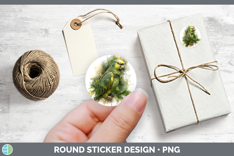 Yellow-Naped Amazon Parrot Parrot Botanicals Stickers Design