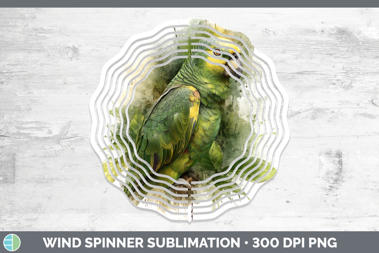 Yellow-Naped Amazon Parrot Parrot Botanicals Wind Spinner Su