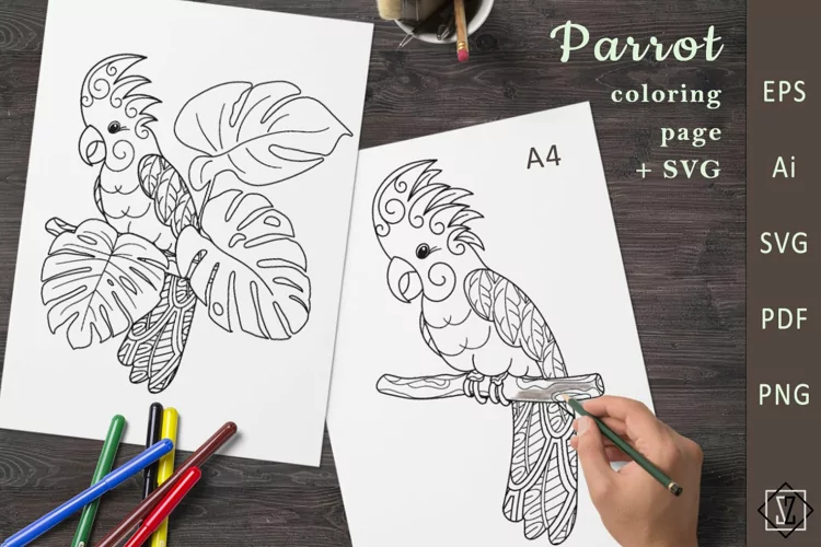 Parrot. Coloring SVG_2