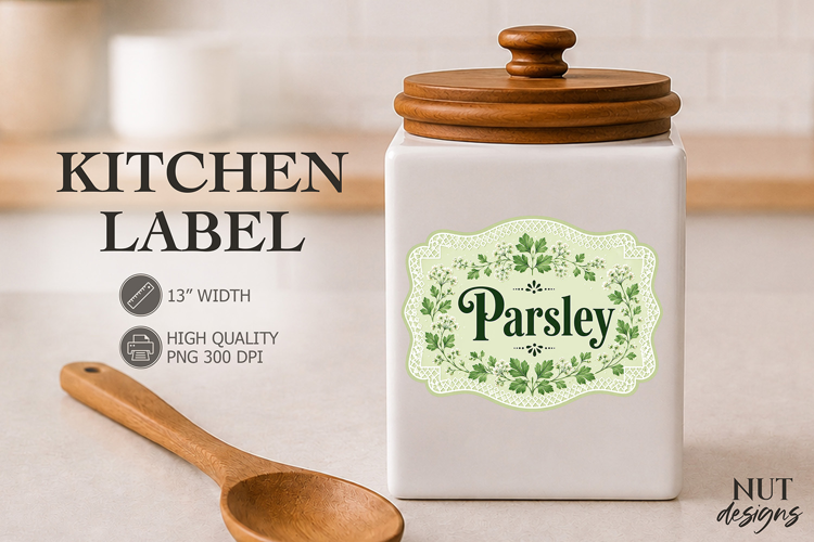 Vintage Parsley Kitchen Lace Label Pantry Label