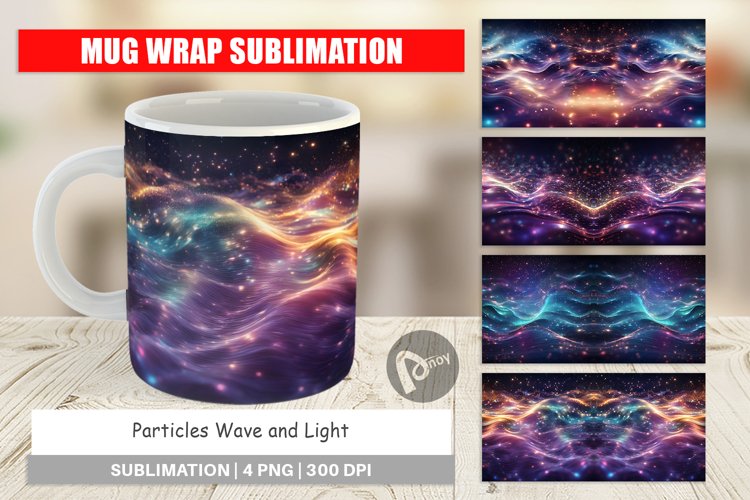 Mug Wrap Design Particles Light example image 1