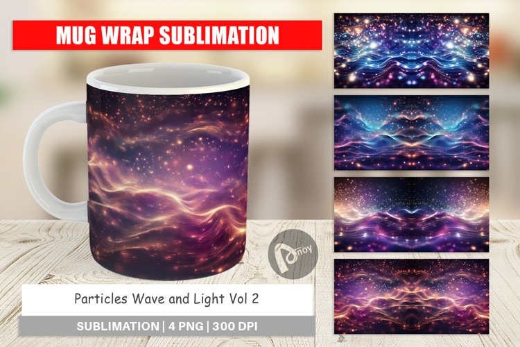 Mug Wrap Design Particles Light