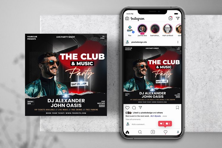 Club Night Party Instagram Flyer example image 1