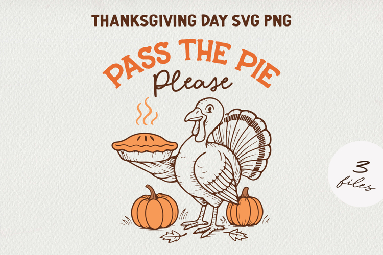 Thanksgiving Pumpkin Turkey Quote Clipart | Retro Fall PNG