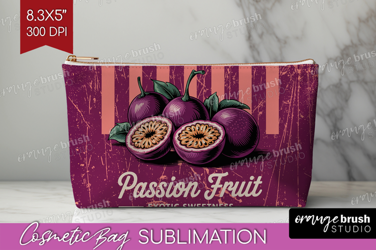 Passion Fruit Vintage Fruit Cosmetic Bag Summer Makeup Bag