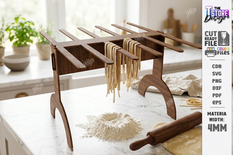 Wooden Pasta Drying Rack Laser Cut | Kitchen Tool | Cooking