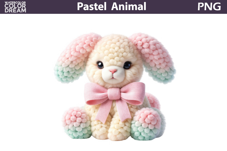 Pastel Baby Bunny Clipart | Nursery Sublimation Design