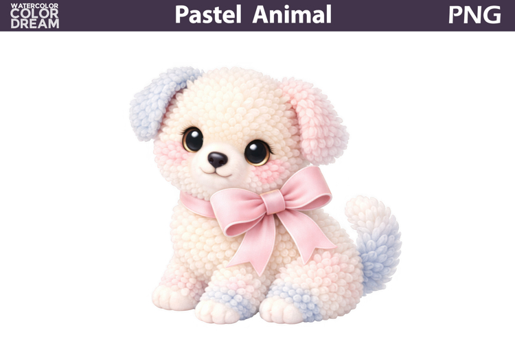 Pastel Puppy Clipart | Nursery Sublimation Design