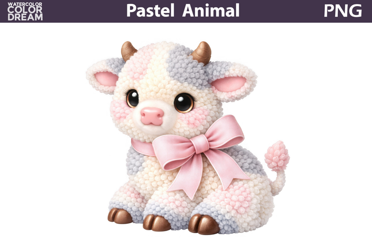 Pastel Baby Calf Clipart | Girl Nursery Sublimation