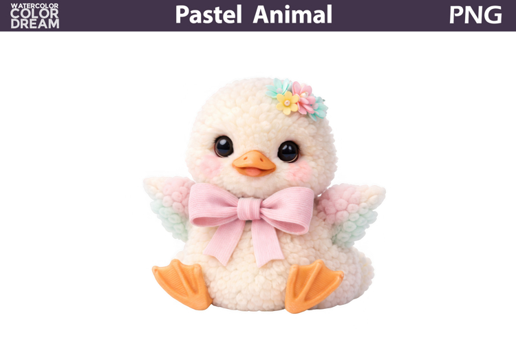 Pastel Baby Duck Clipart | Girl Nursery Sublimation