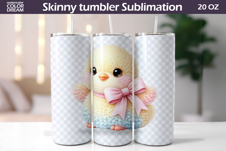 Pastel Baby Chick Tumbler Wrap | Cute Chicken Tumbler