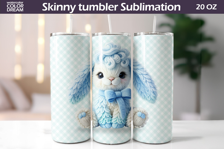 Pastel Baby Bunny Tumbler Wrap | Cute Rabbit Tumbler