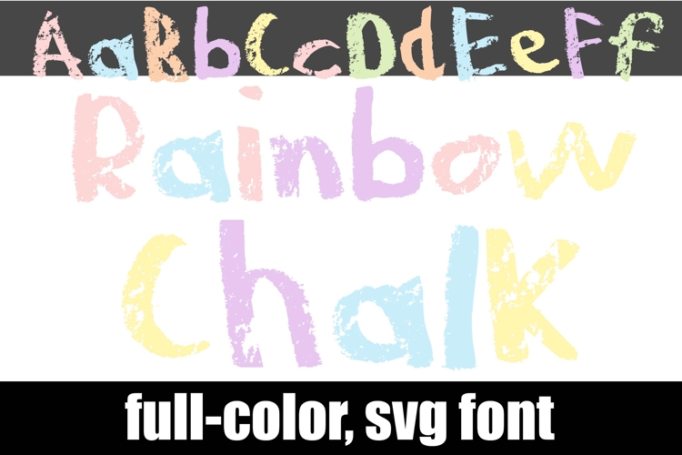 Rainbow Chalk Pastel Color Font