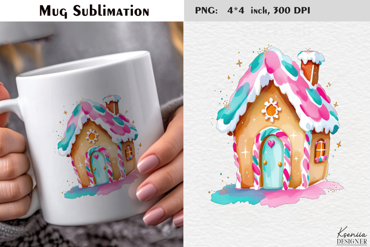Pastel Cozy Christmas Gingerbread House|Merry Christmas Mug