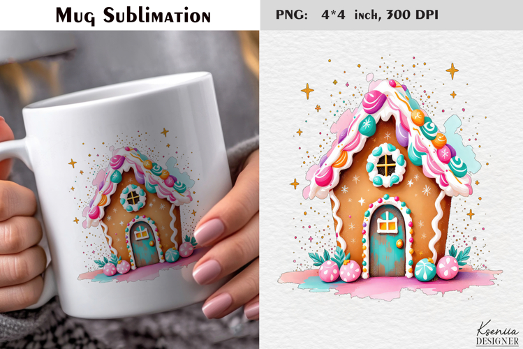 Pastel Cozy Christmas Gingerbread House|Merry Christmas Mug
